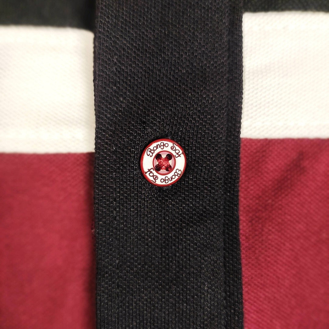 Men premium T Shirt Maroon white with black stripe
