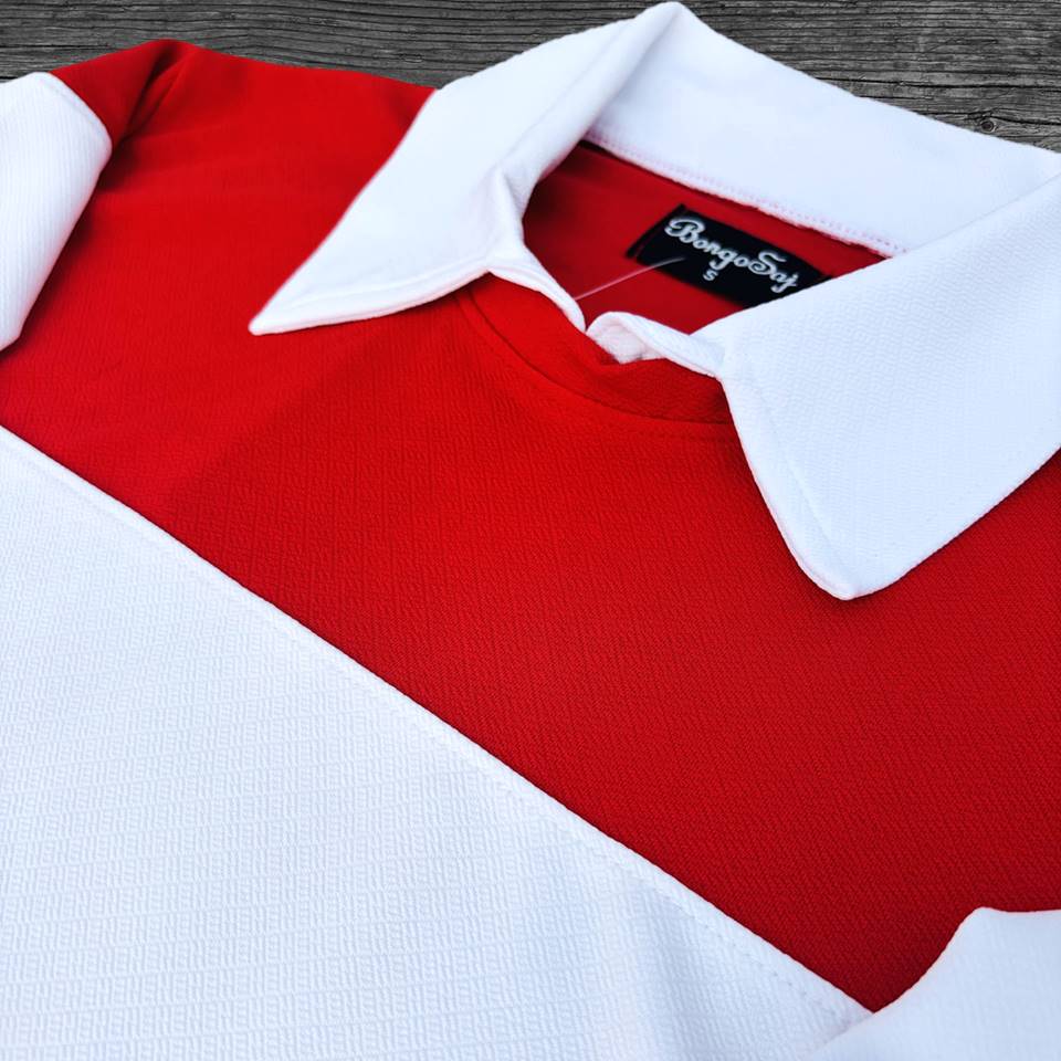 Full sleeve Collar Lycra T Shirt Red with White