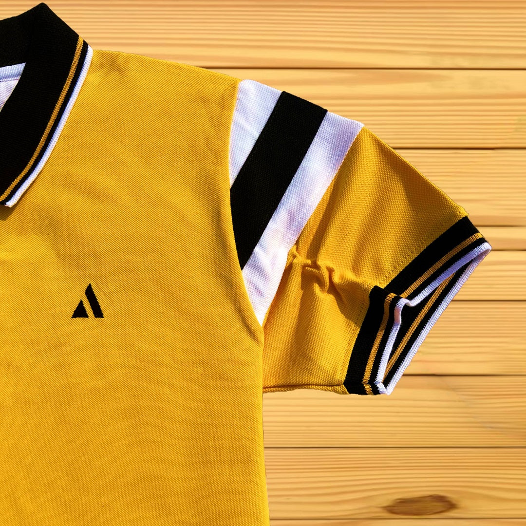 Men stylish T Shirt Golden Yellow, with Cut Sew Sleeves