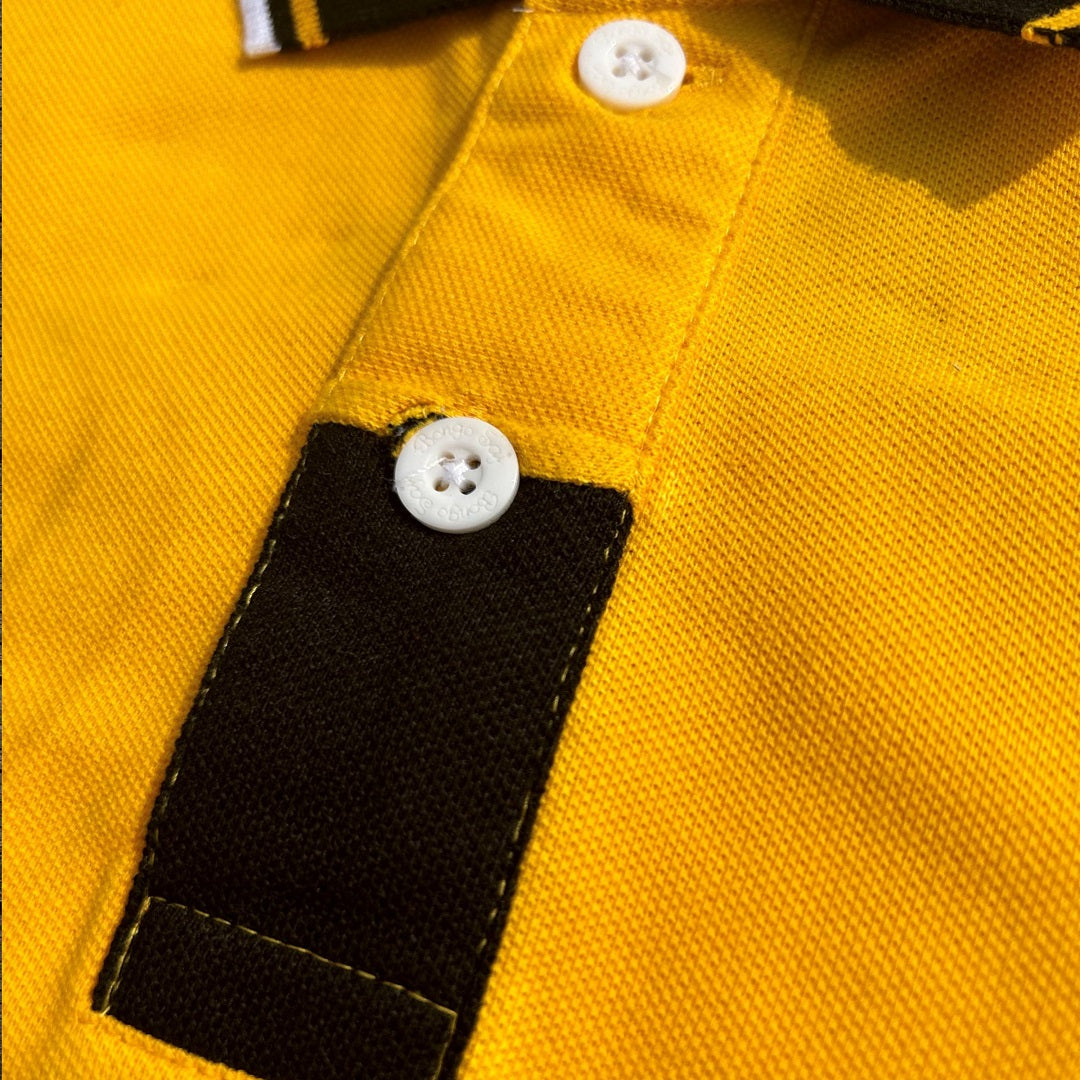 Men stylish T Shirt Golden Yellow, with Cut Sew Sleeves