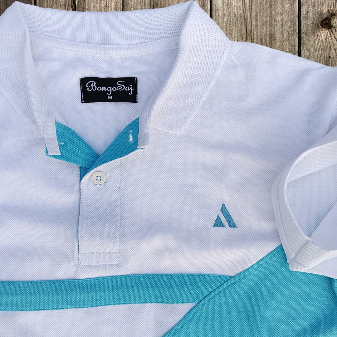 Stylish Men T Shirt White & Sky Blue Premium New