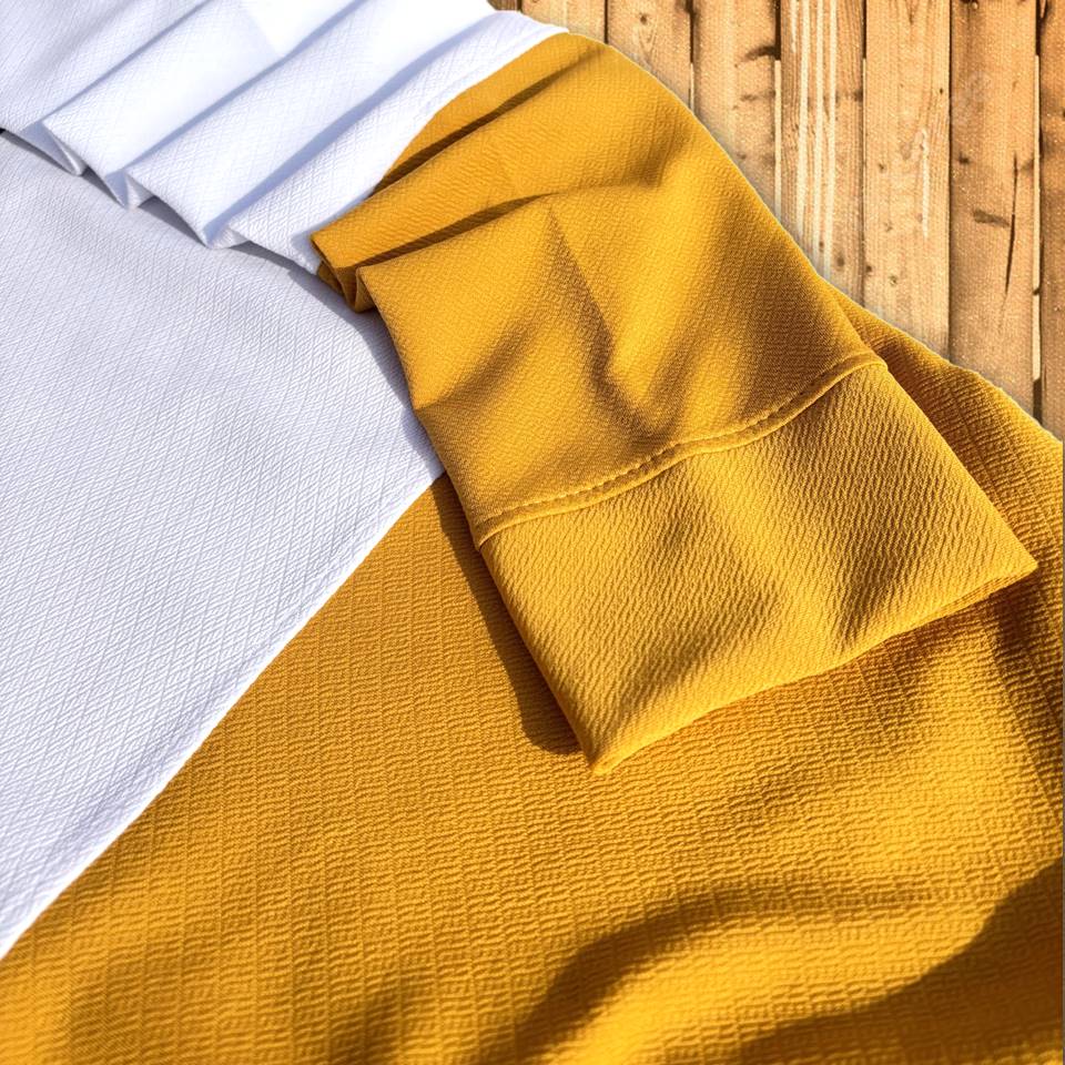 Full sleeve Collar Lycra Black, White and Golden Yellow