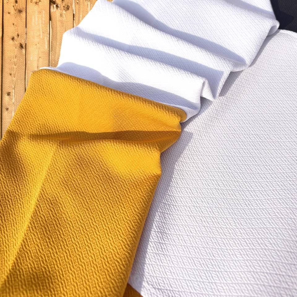 Full sleeve Collar Lycra Black, White and Golden Yellow