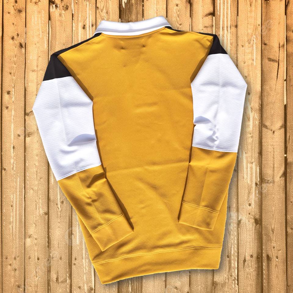 Full sleeve Collar Lycra Black, White and Golden Yellow