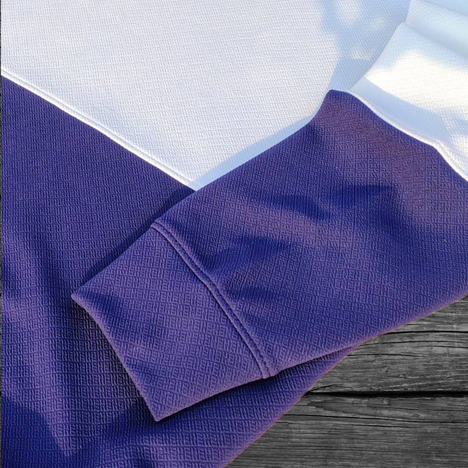 Full sleeve Collar Lycra T Shirt Navy Blue with White