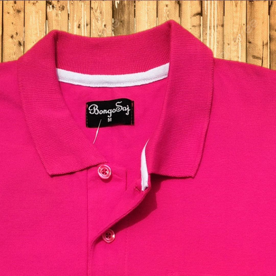 Men stylish T-Shirt Magenta Pink color plain, with Pocket