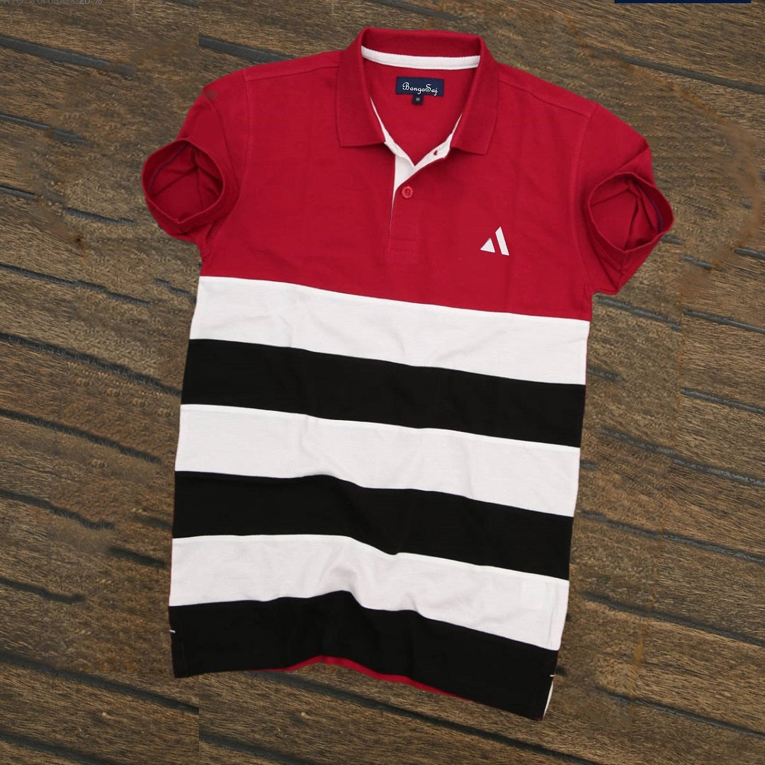 Men Premium T Shirt Red, white with Black