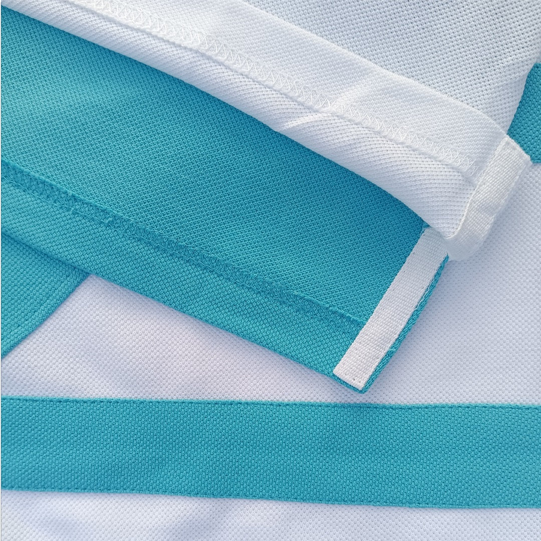Stylish Men T Shirt White & Sky Blue Premium New