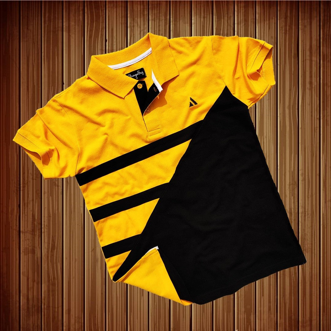 Stylish Men T-Shirt Yellow & Black Premium New