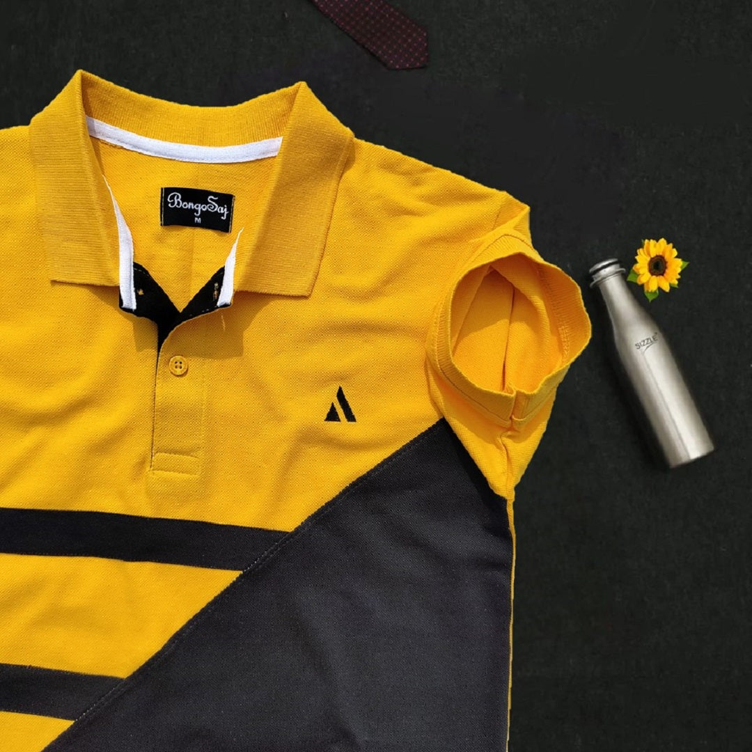 Stylish Men T-Shirt Yellow & Black Premium New
