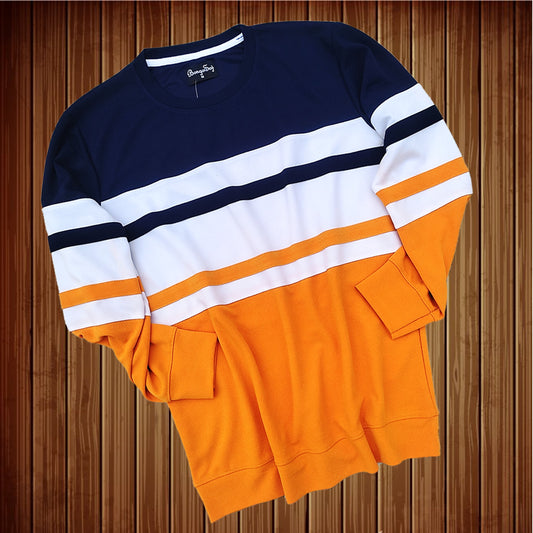 Full sleeve Lycra Navy White and yellow with two stripes