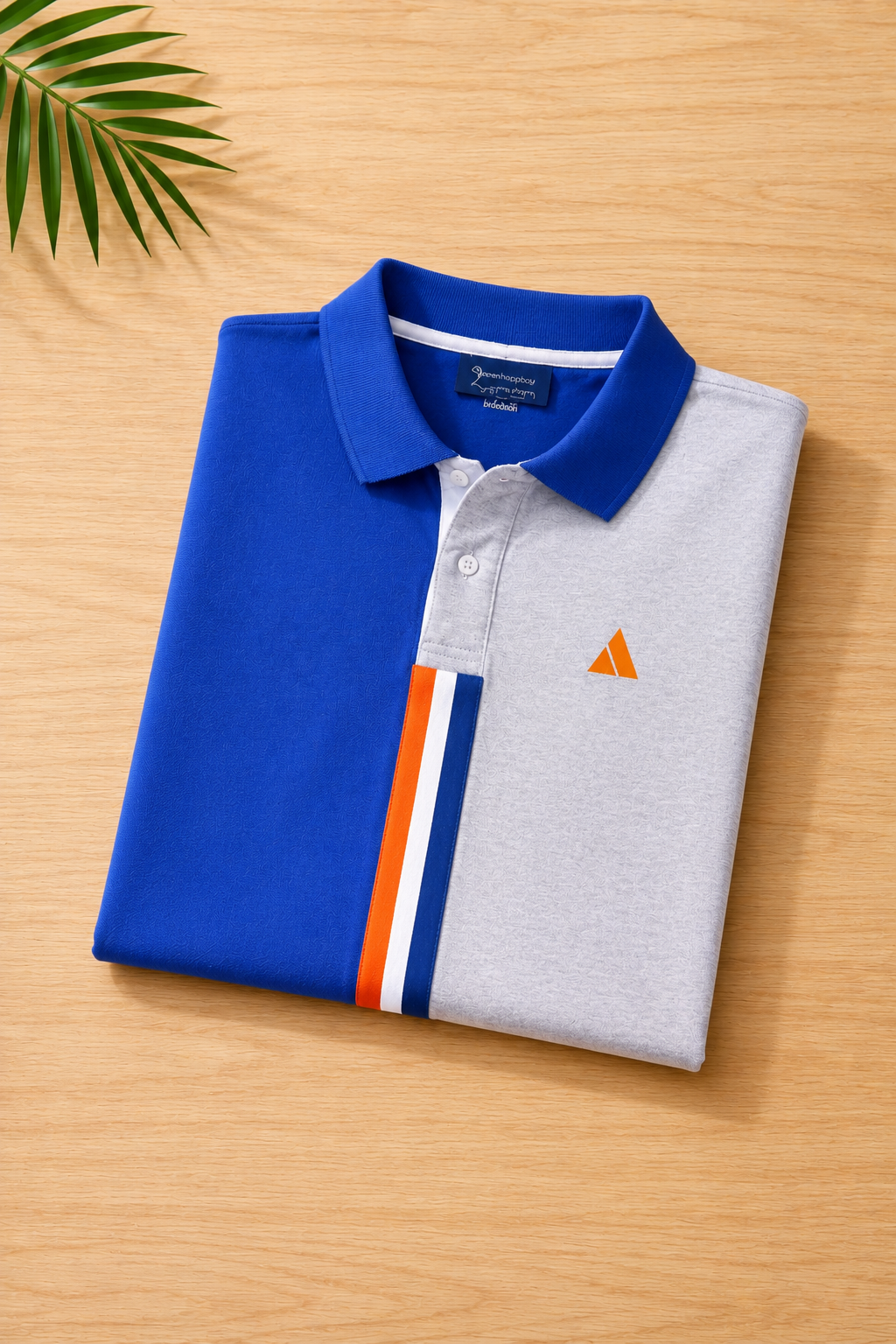 Half Blue with Light Grey stripe Polo T-Shirt
