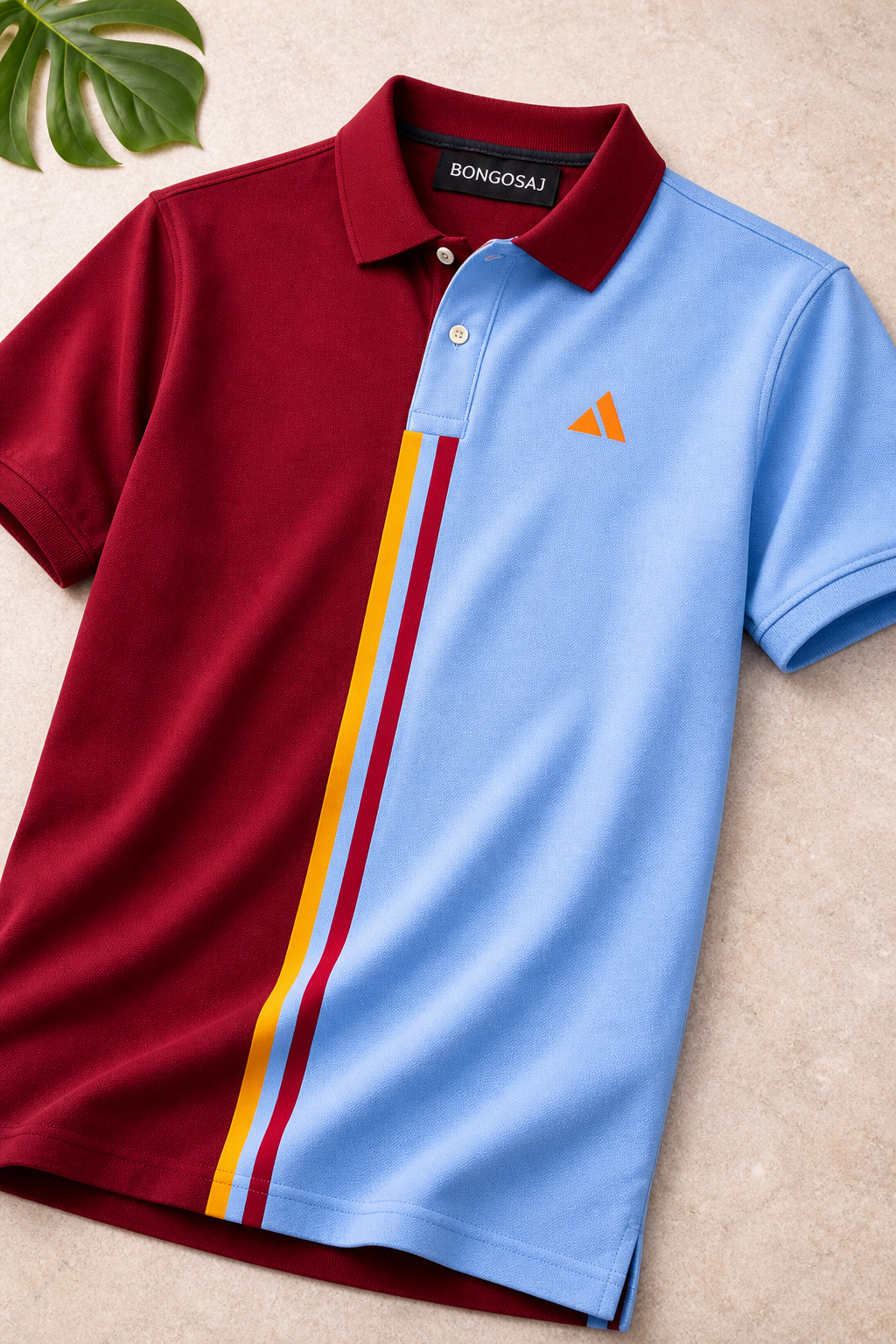 Premium Dual Tone Polo T-Shirt (Maroon & Sky Blue)