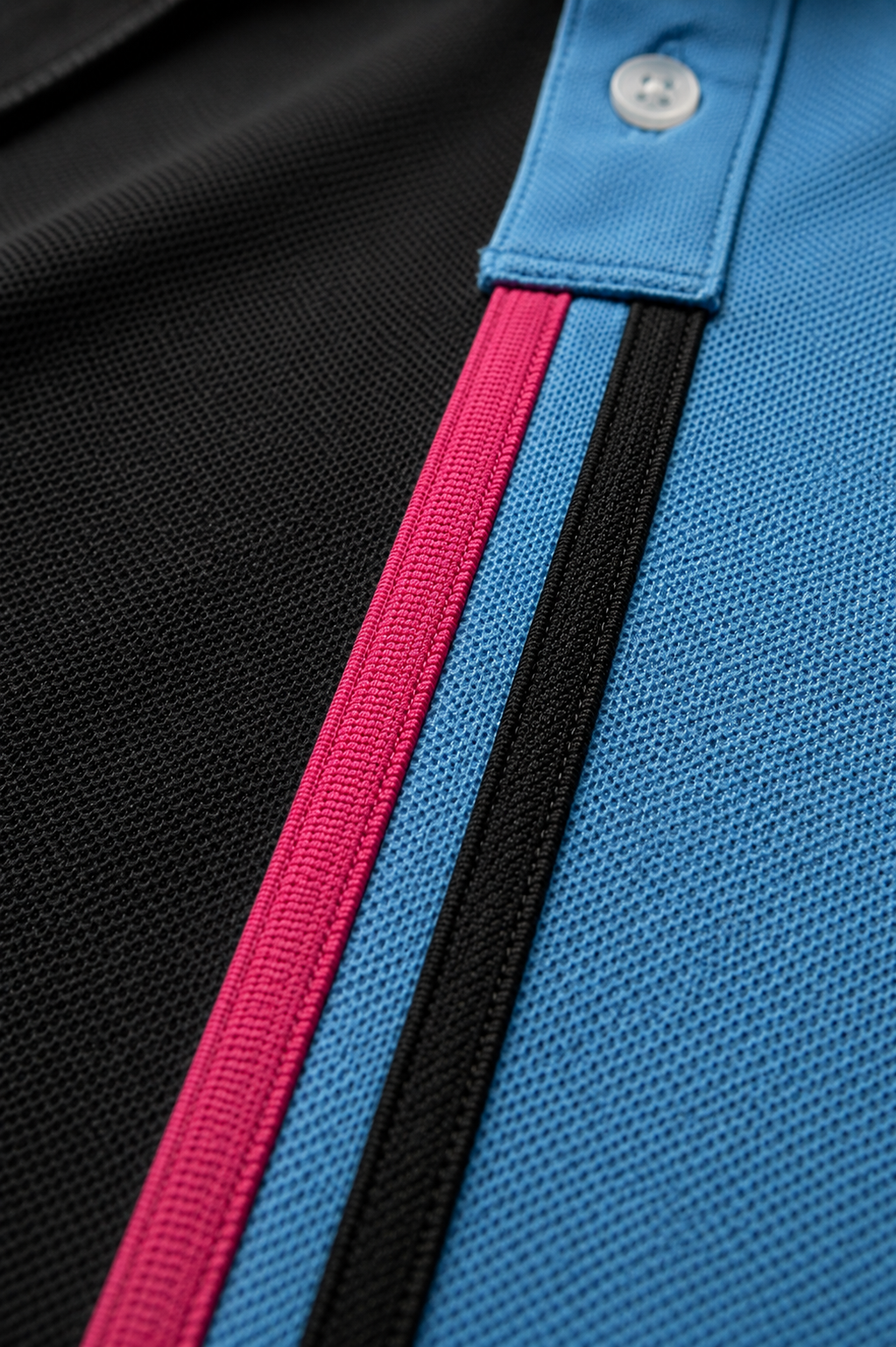 Premium Dual Tone Polo T-Shirt (Dark Mélange & Sky Blue)