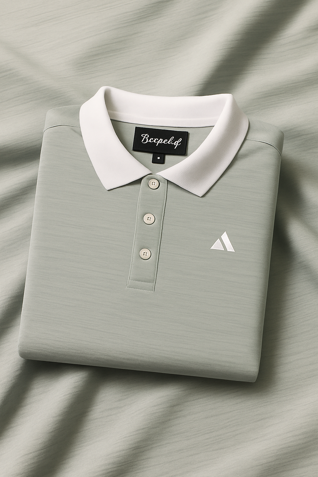 Classic Grey Polo T-Shirt | White Collar & Cuffs
