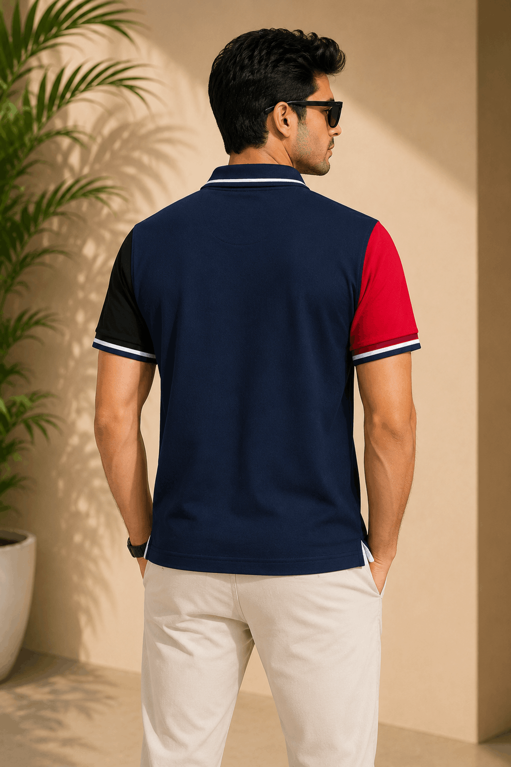 Bongosaj Monaco Colour Block Polo T-Shirt – Navy Multi