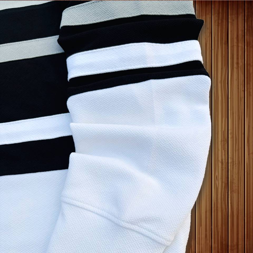 Full sleeve Lycra Steel Grey, White and Black with two stripes