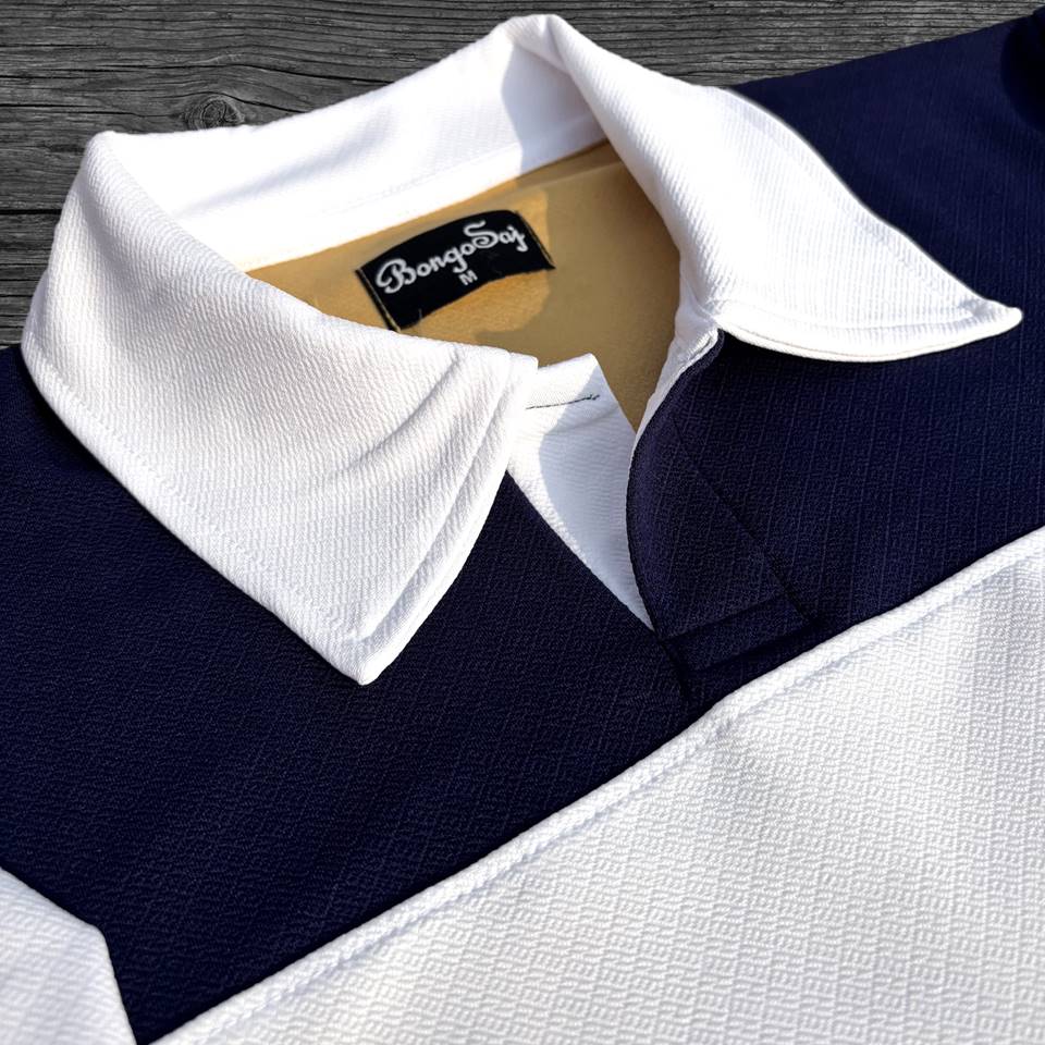 Full sleeve Collar Lycra Navy Blue, Heather Cinnamon and White Color