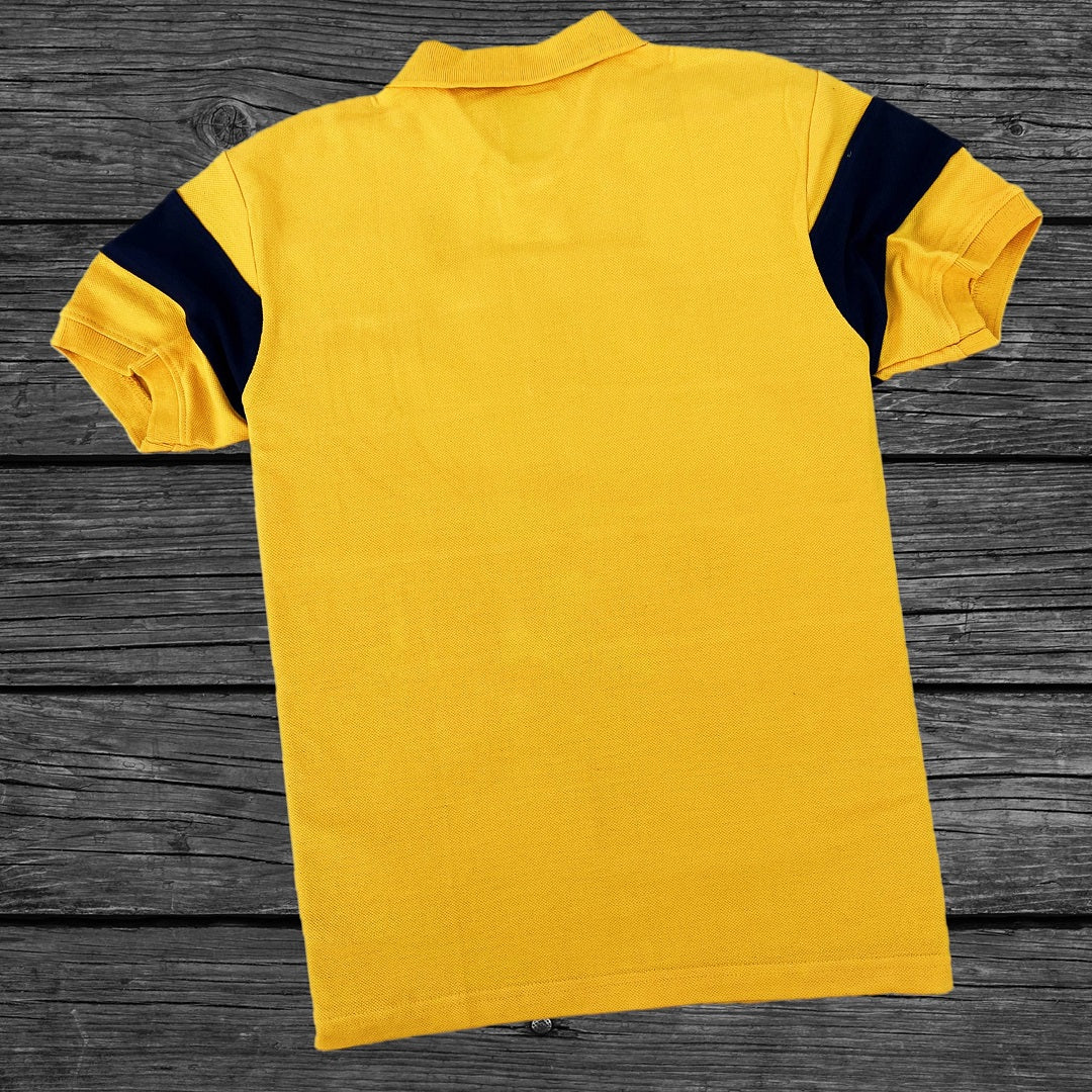Men stylish T Shirt Yellow with Navy Blue new
