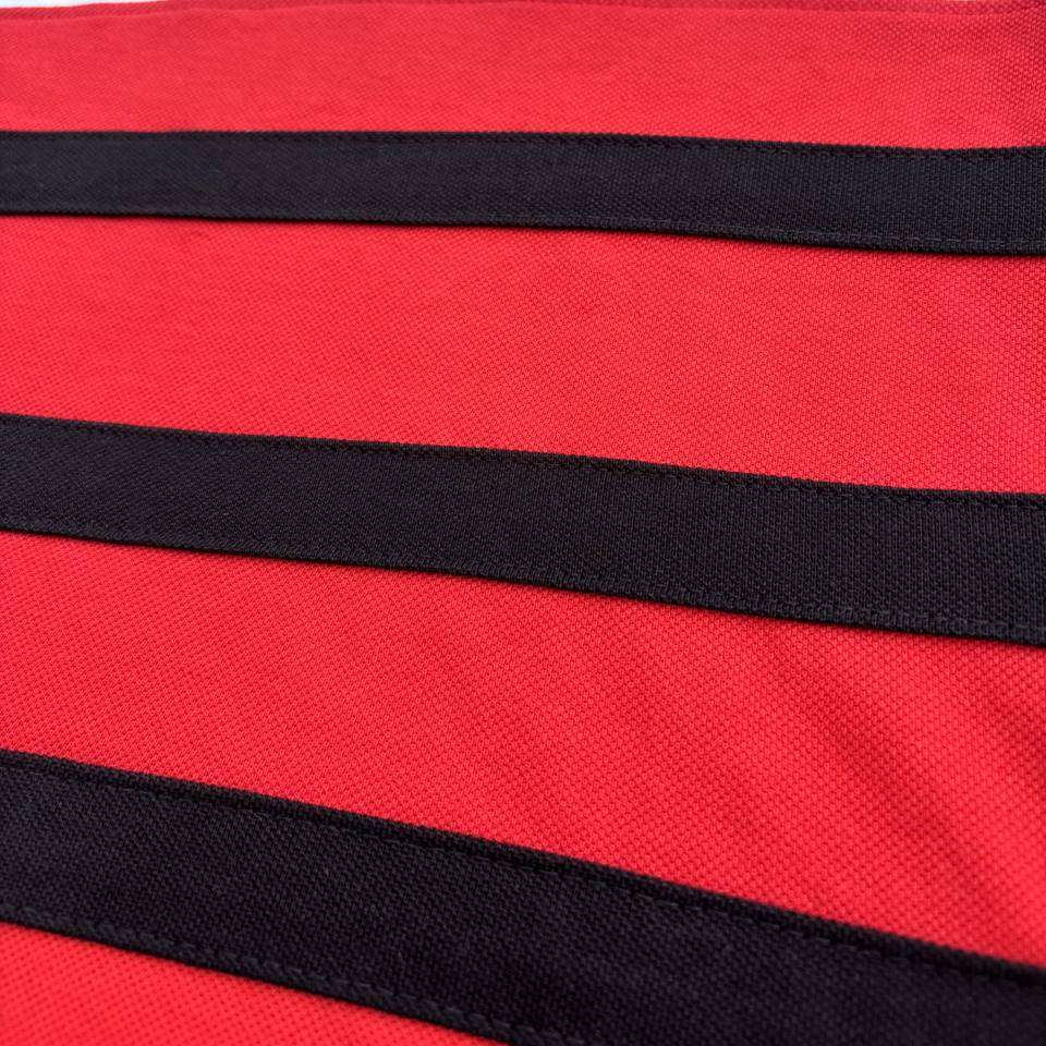 Stylish Men T-Shirt Red Collar, Black with White 3 Stripe