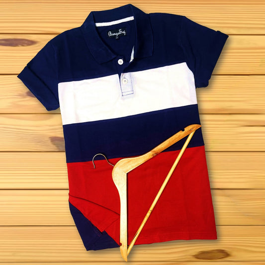 Stylish Men T-Shirt Navy White Navy Red