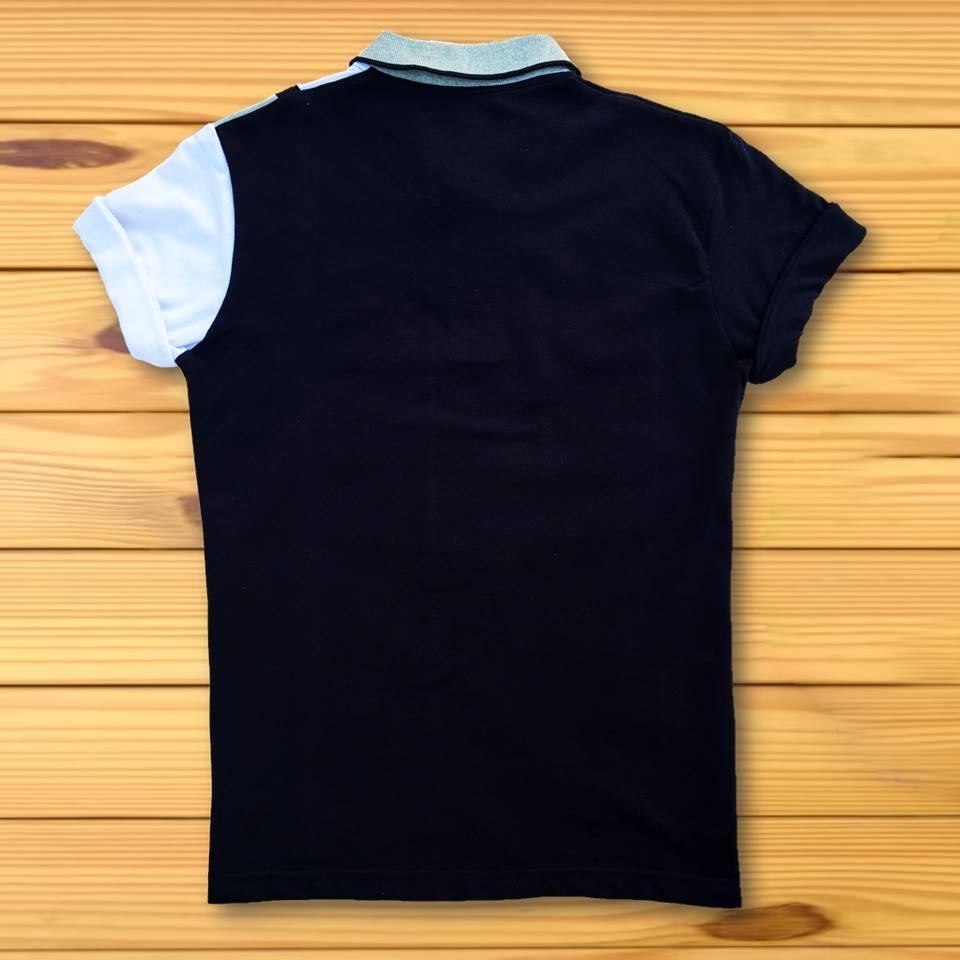 Mens Premium T-Shirt Black with Pastel Green vertical stripe