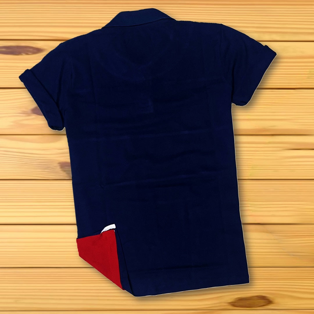 Stylish Men T-Shirt Navy White Navy Red