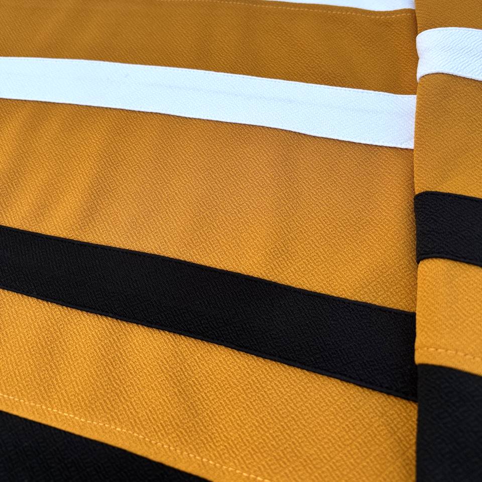 Full sleeve T-Shirt White Yellow & Black 2-Stripes