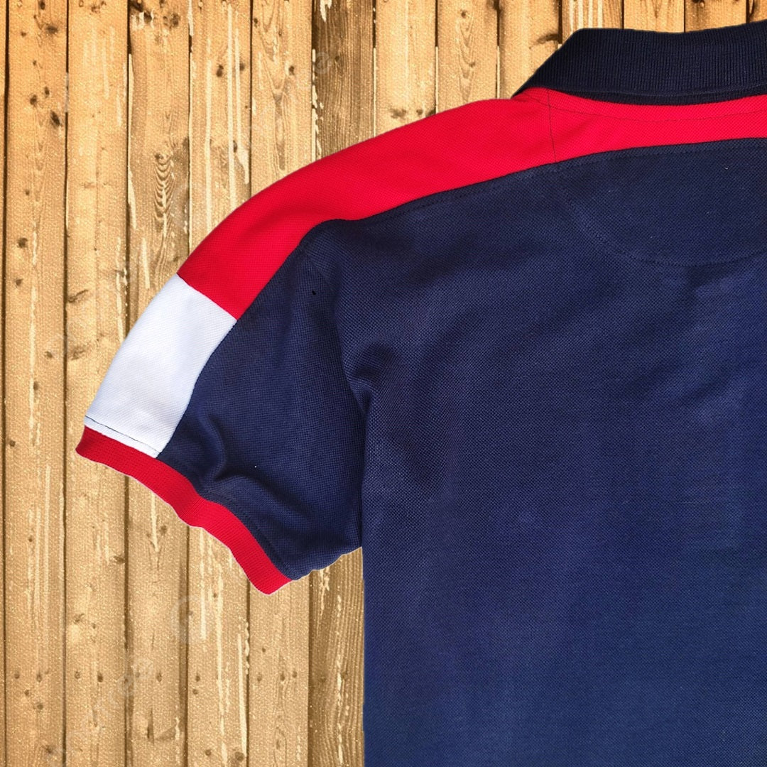 Men stylish T Shirt Navy Blue With Red Shoulder cut