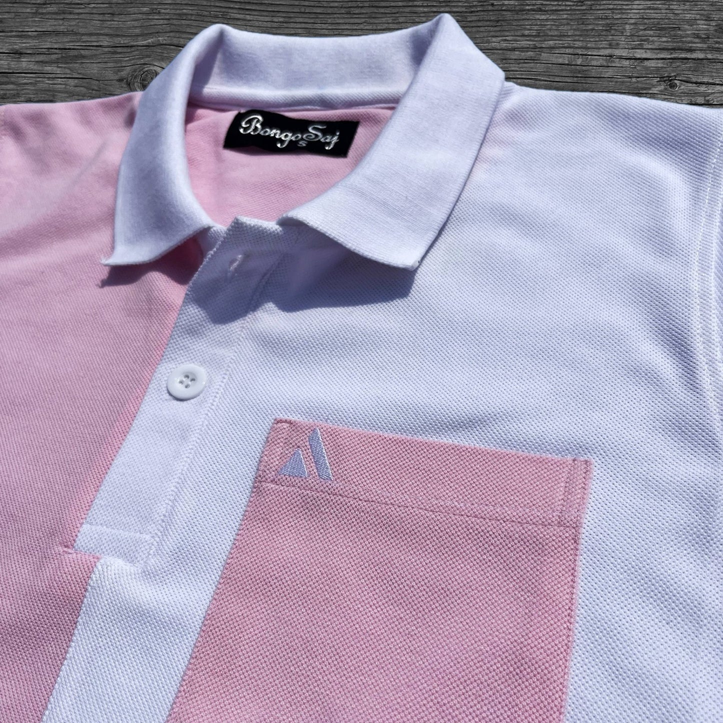 Men stylish T-Shirt Rose Pink with White color, with Pocket (Airtex)