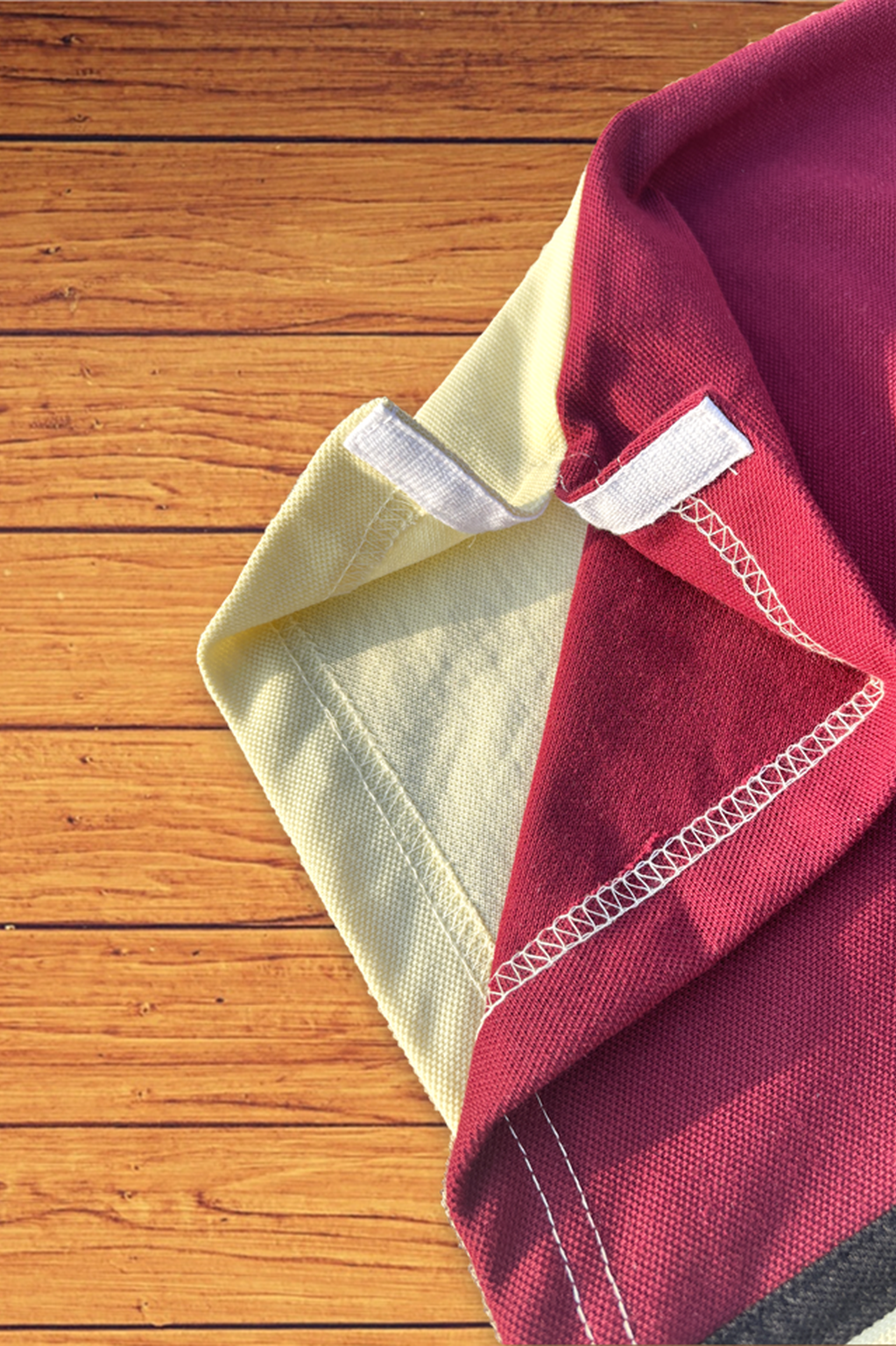 Half Maroon with Yellow stripe Polo T-Shirt