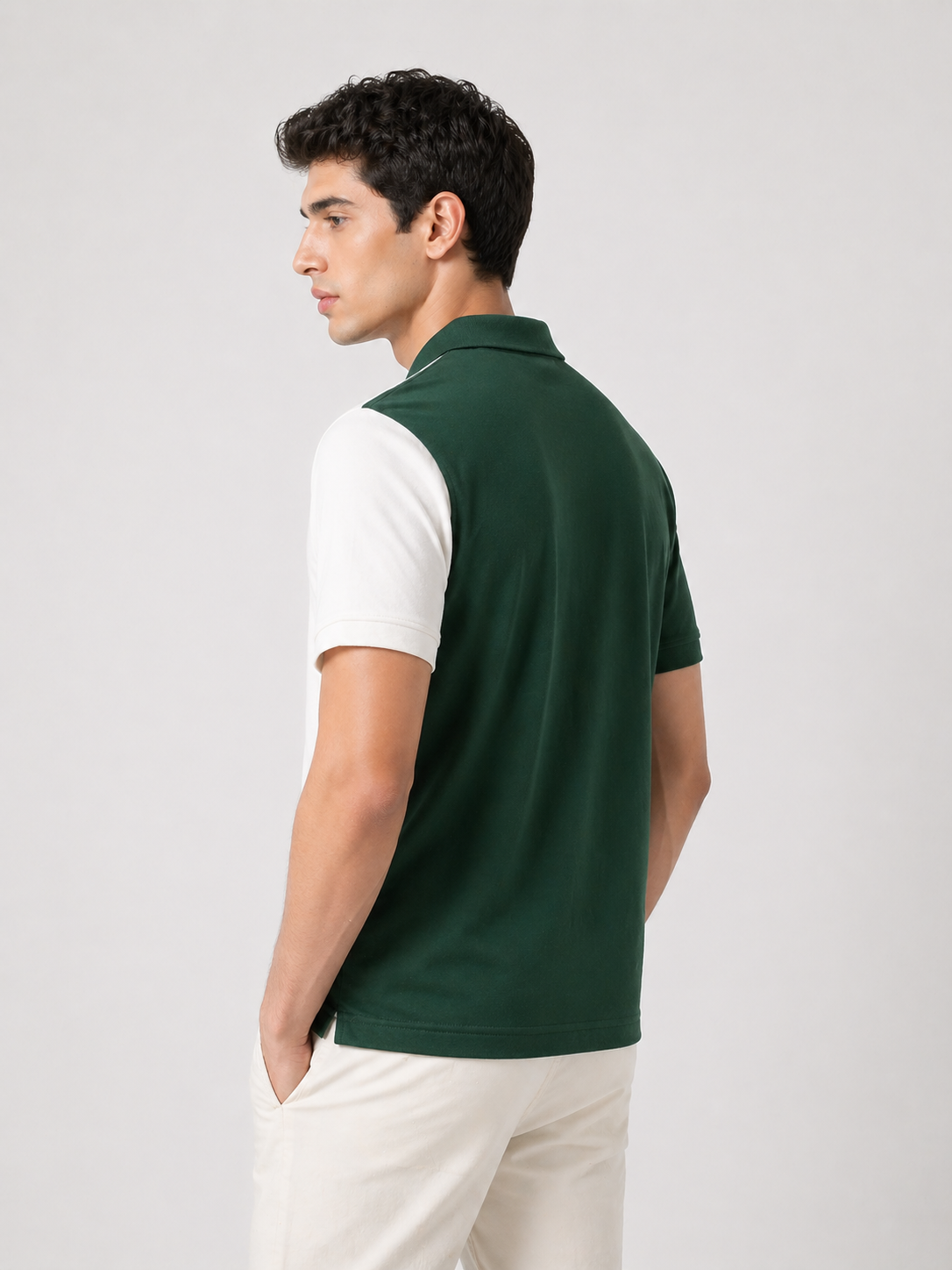 Half Pine Green with White stripe Polo T-Shirt