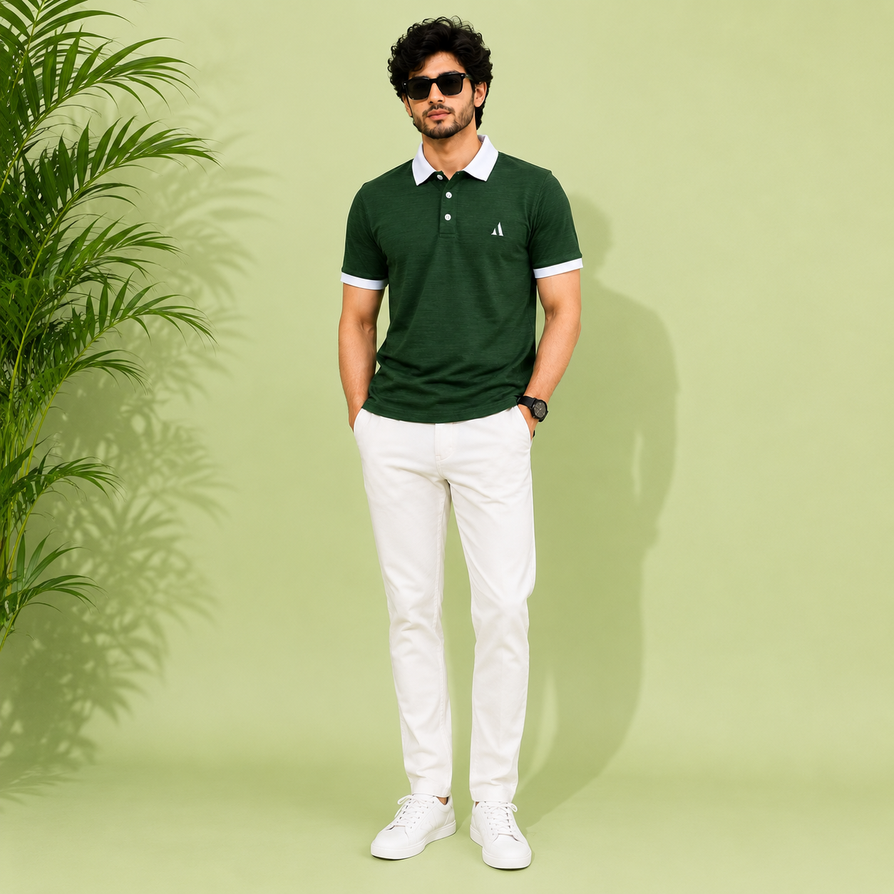 BongoSaj Premium Dark Green Polo T-Shirt for Men