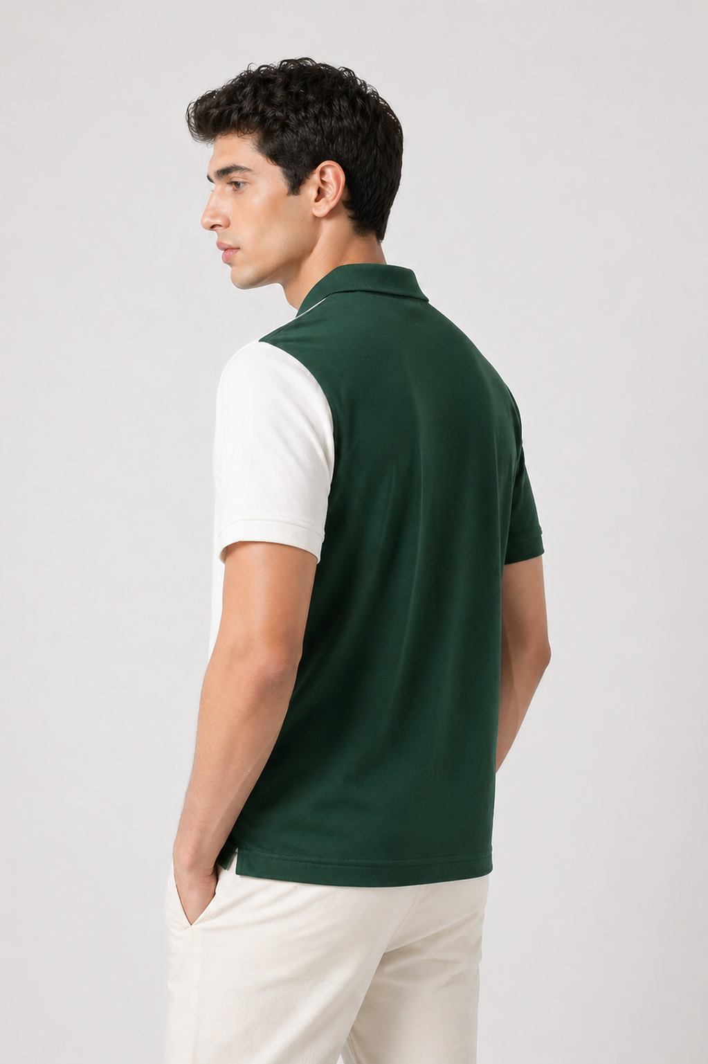 Half Pine Green with White stripe Polo T-Shirt