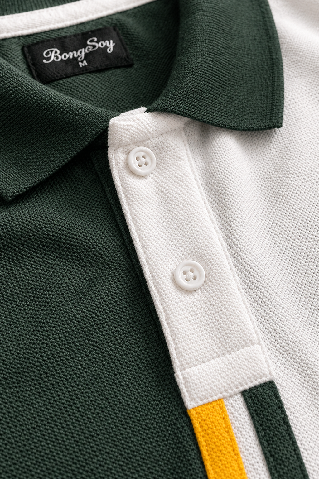 Half Pine Green with White stripe Polo T-Shirt
