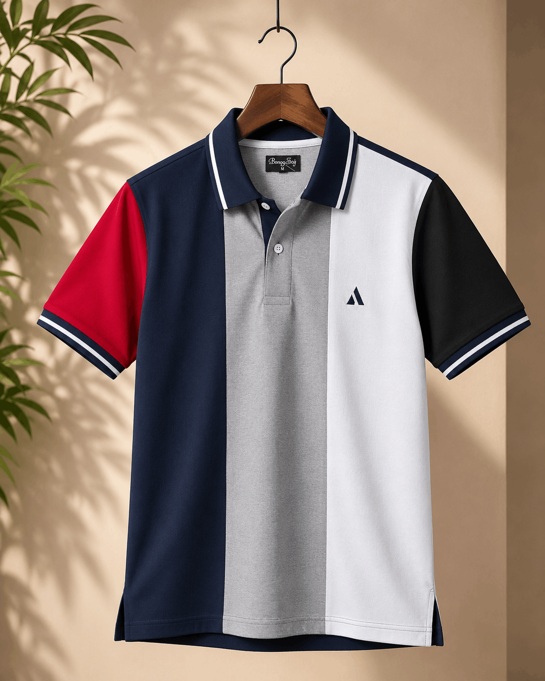 Bongosaj Monaco Colour Block Polo T-Shirt – Navy Multi