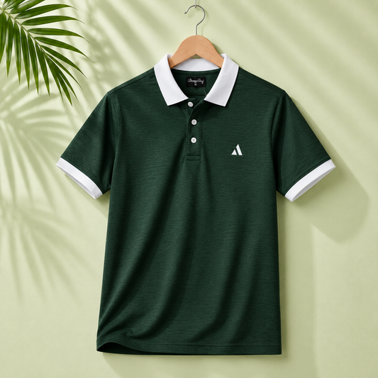 BongoSaj Premium Dark Green Polo T-Shirt for Men