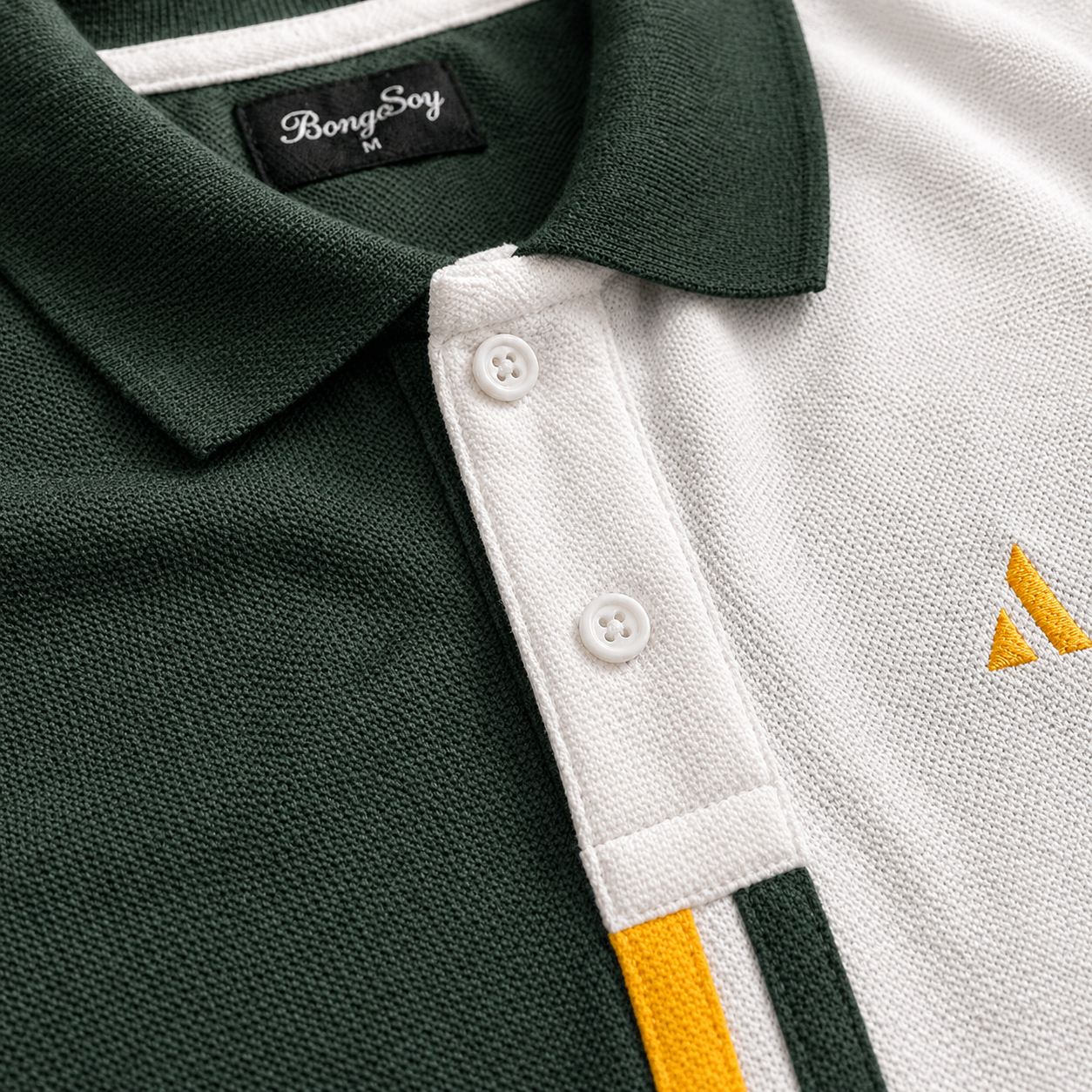 Half Pine Green with White stripe Polo T-Shirt