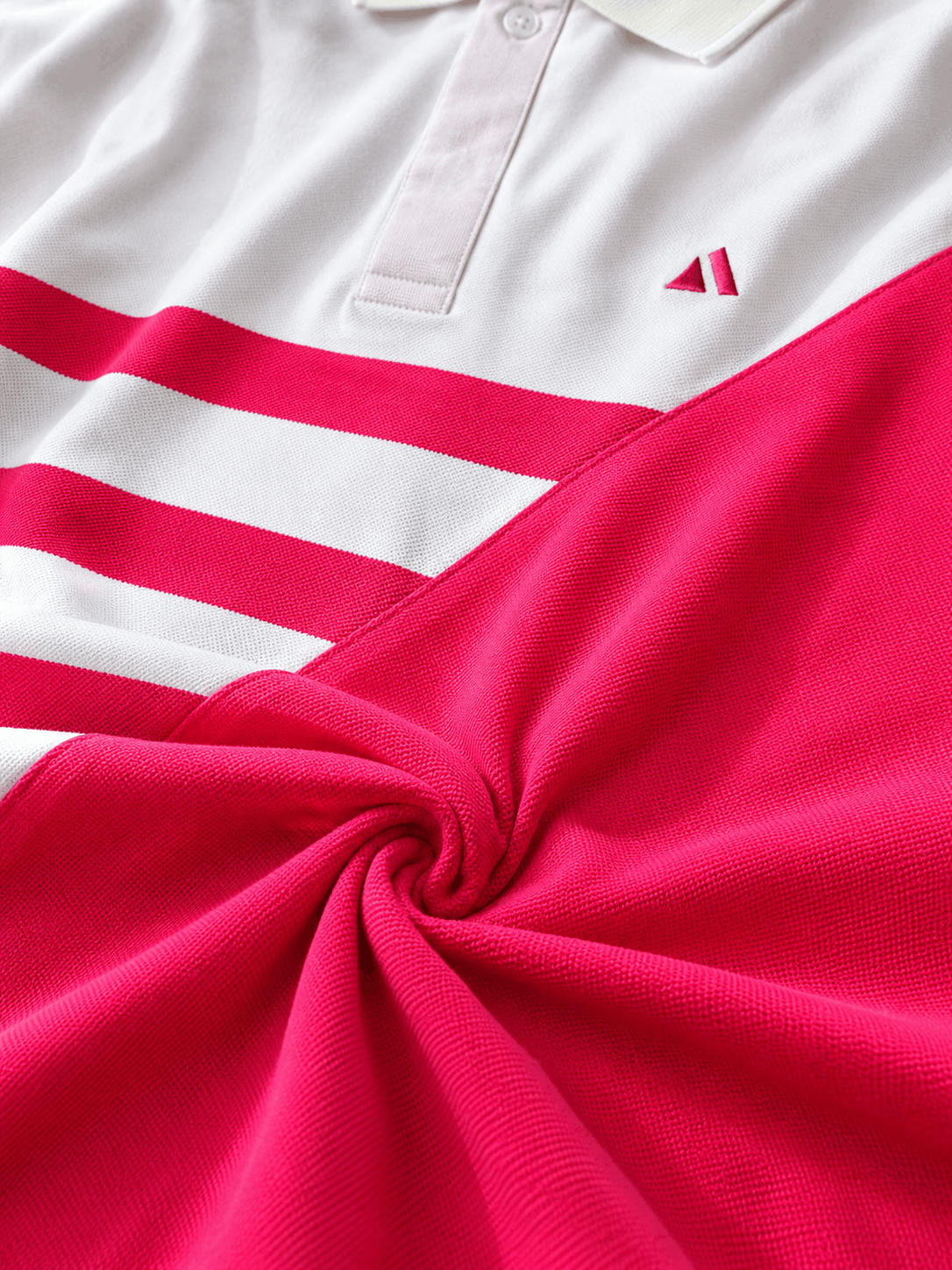 BongoSaj Premium Cotton Polo T-Shirt – White & Hot Pink