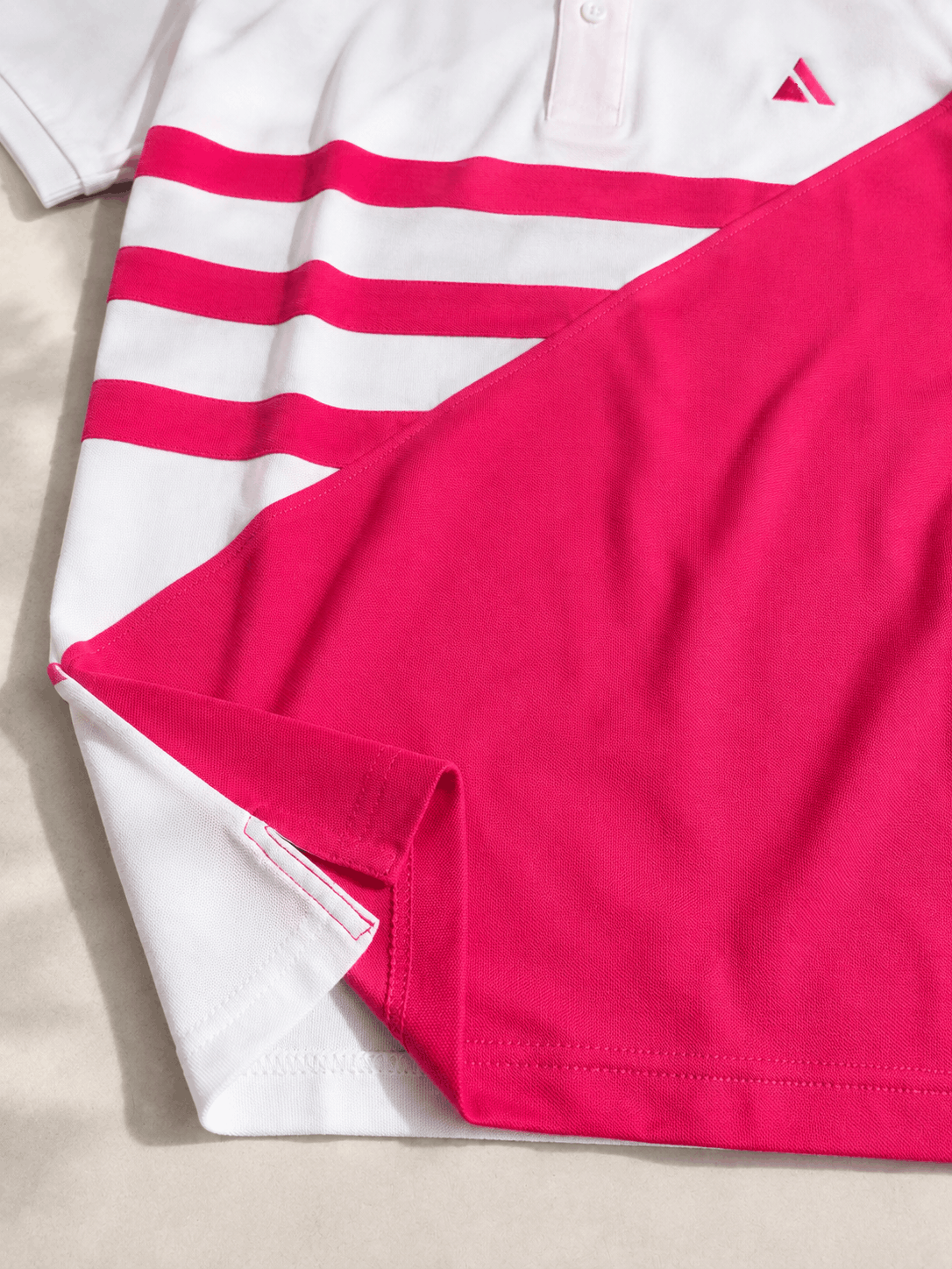 BongoSaj Premium Cotton Polo T-Shirt – White & Hot Pink