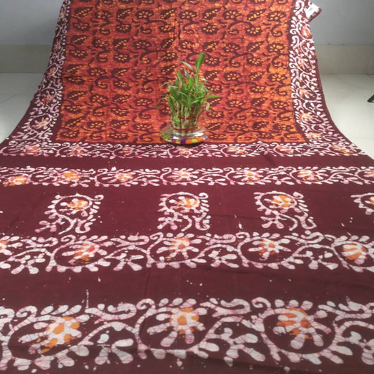 Cotton Batik Print Saree