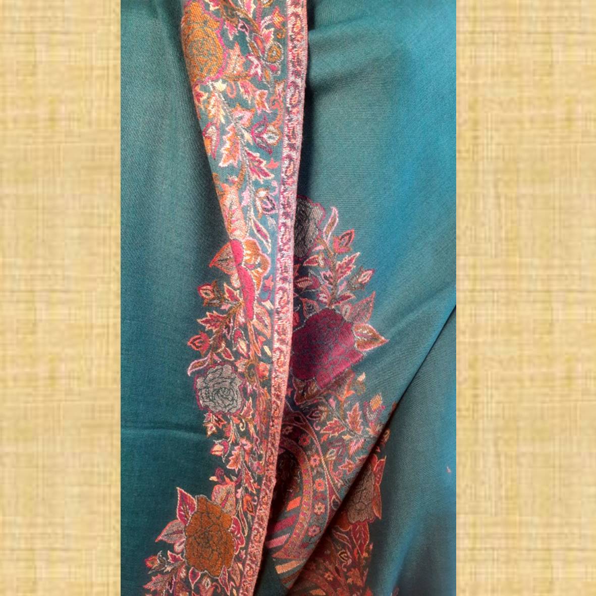 Pure Woolen Embroidered  Women Shawl