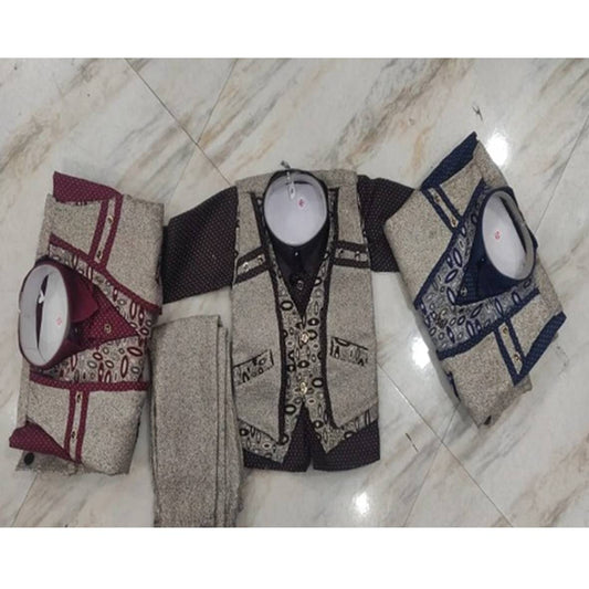 Chocolate Color Cotton Printed Baby Suit For Boys