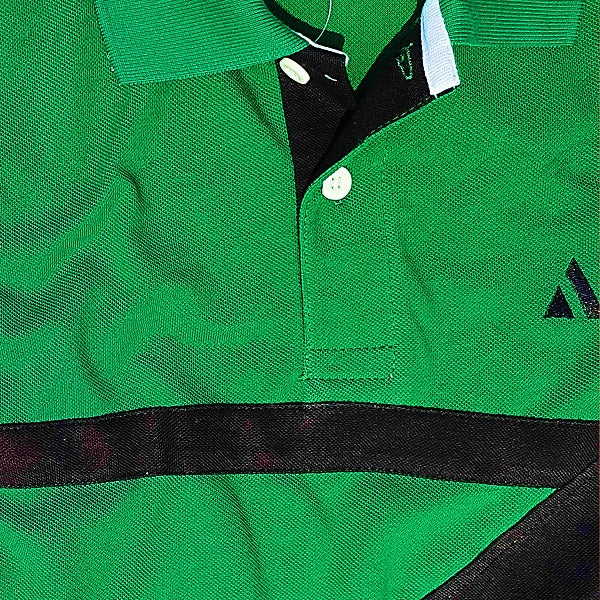 Mens T-Shirt Green and Black three stripes