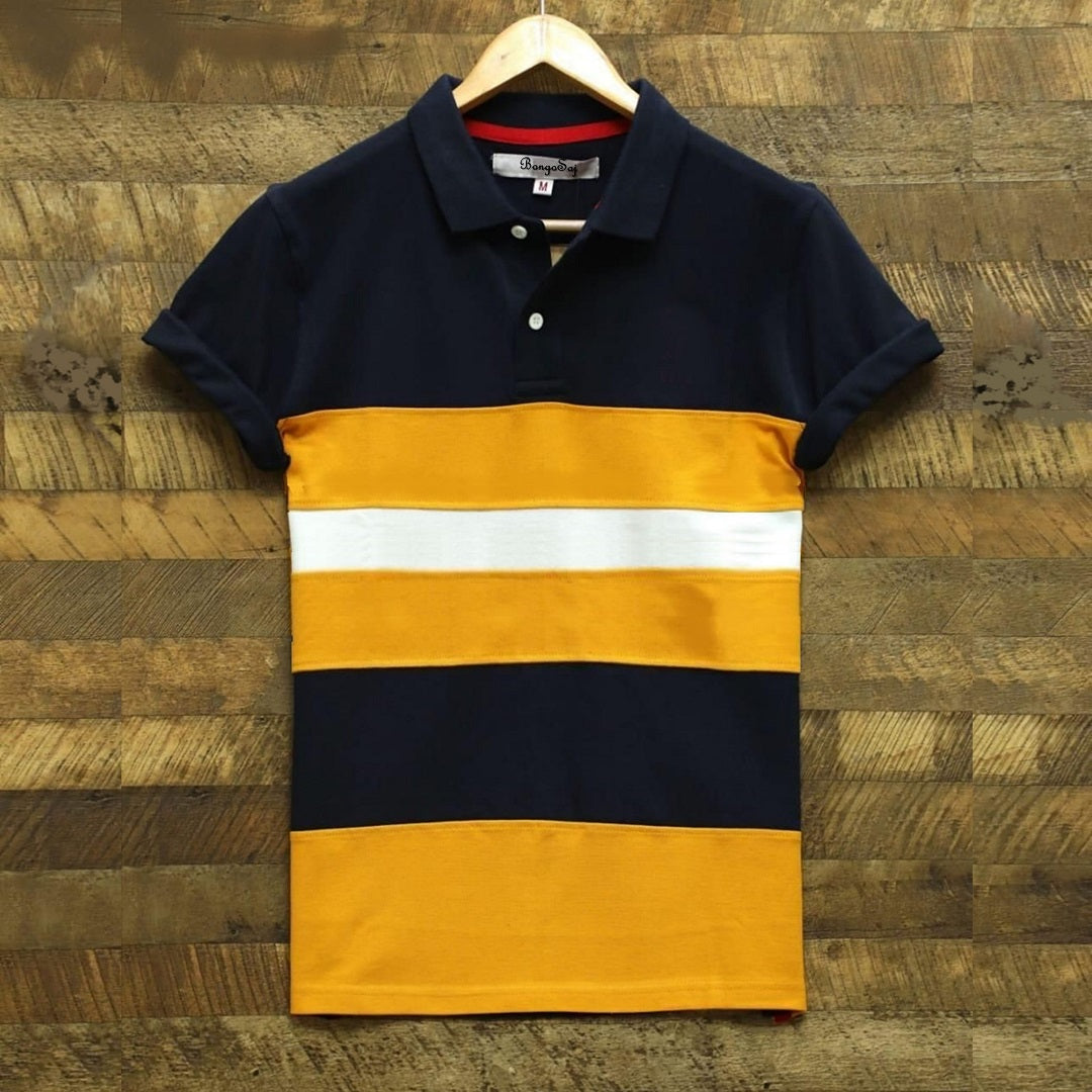 Men Premium T Shirt Navy Blue,  white and mustard Yellow new