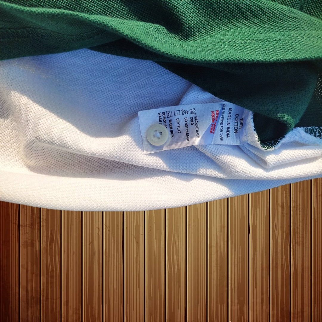 Stylish Men T Shirt White & Pine Green Premium New